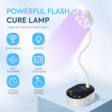 UV LED Nail Lamp 36W   Cordless Flash Cure Gooseneck Mini UV Lamp for Gel X N...