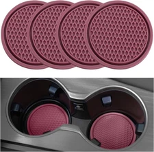 Car Cup Coasters 4PCS Universal Non-Slip Drink Holders Car Interior Purple Glow