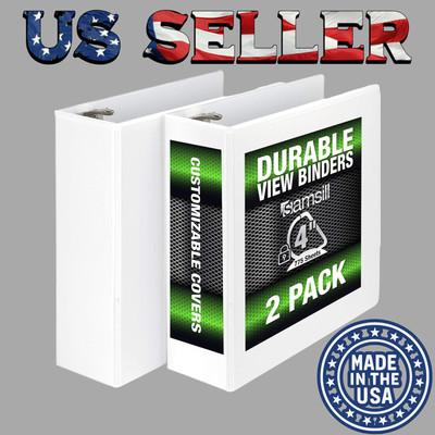 3 Ring Binder 2 Pack Heavy Duty Durable 4 Inch 775 Sheets Lay Flat Eco-Friendly