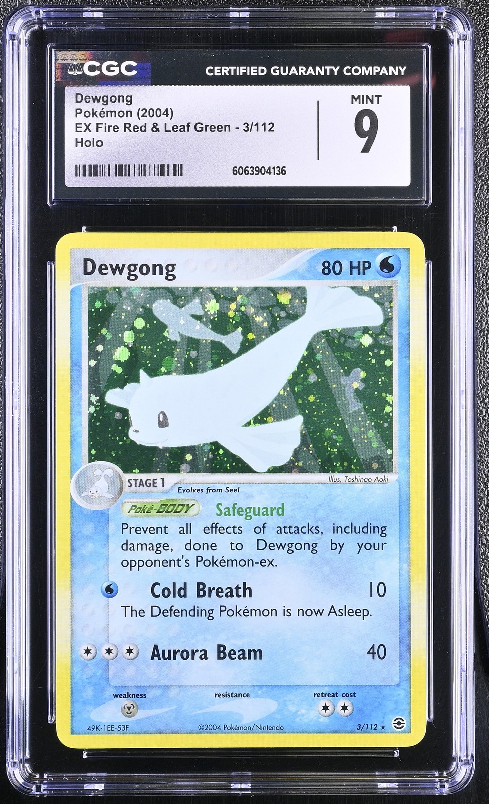 CGC 9 MINT Dewgong EX Fire Red & Leaf Green 3/112 Holo Pokemon Card