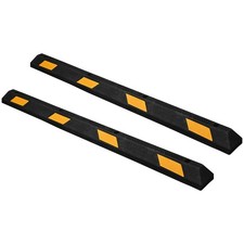 71" Rubber Curb Parking Block Car RV Trailer Wheel Stopper Stop Aid 2 Packs