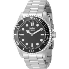 Invicta Men's Watch Pro Diver Quartz Grey Brass Dial Silver Steel Bracelet 49703