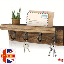 Key Holder Entryway Shelf,nWall Mounted Key Hooks   Organizer Storage Rack Decor