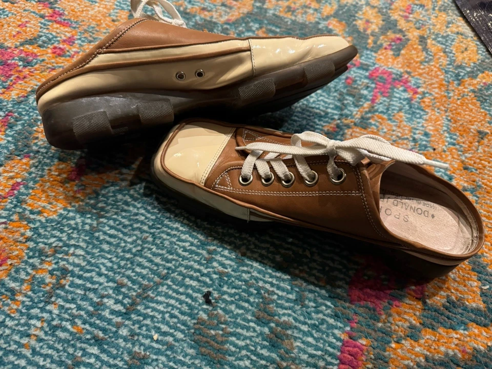 Donald J Pliner Sport Brown Leather Square Toe Fashion Sneakers Mens  8M - Image 3 of 4