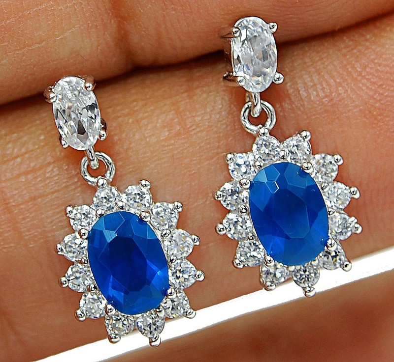 6CT Heat Treated Kyanite 925 Sterling Silver Earrings Jewelry QQ2-8