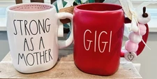 New SET Rae Dunn Gigi Strong As A Mother Mug Boy Mom Gigi Grandma Christmas