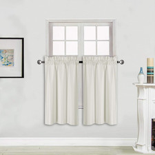 100 Blackout 2 Tiers Window Treatment Curtain Insulated Drapes Short Panels for