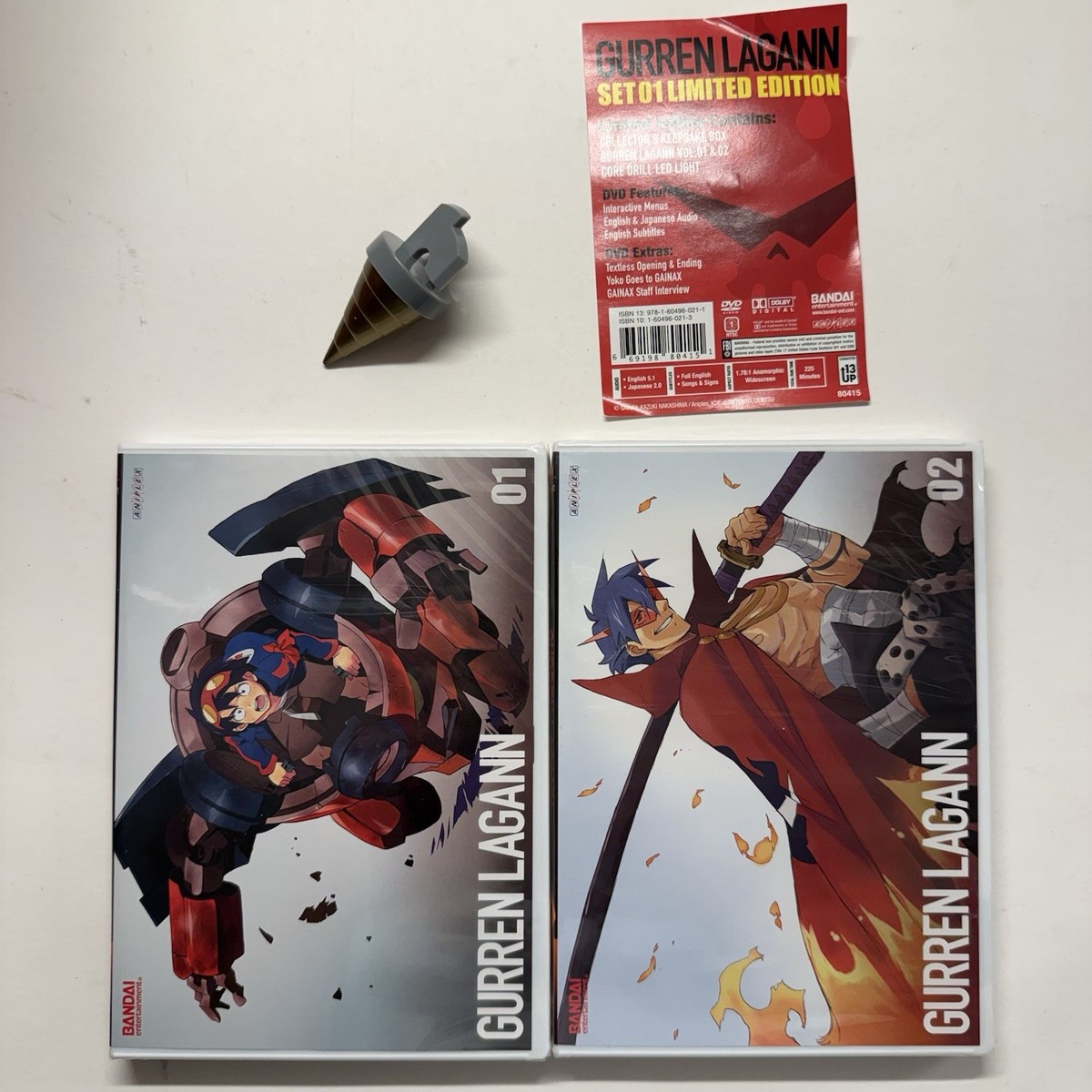 ランゲルラインテクニックDVD Gurren Lagann DVD Part 1 Limited Edition Box w/ Core Drill LED
