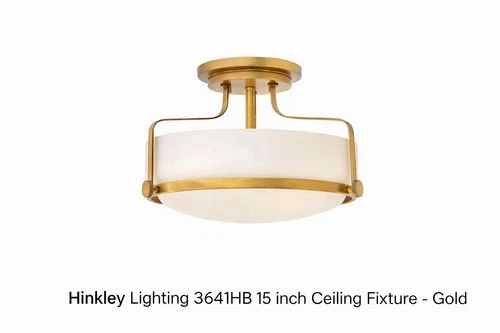 Modern Gold Flush Mount Ceiling Light | 14 InWhite Glass Shade Mid Century Style - Picture 4 of 6
