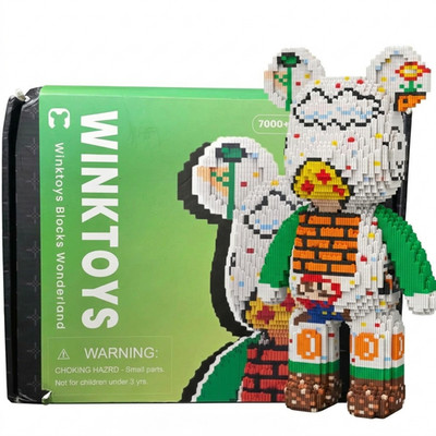 Winktoys Bear Building Blocks Wonderland Super Mario Bear YS7100 NEW Sealed Bag