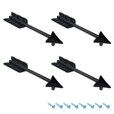 4PCS Zinc Alloy Black Arrow Handles Decorative Cabinet Wardrobe Furniture Doo...