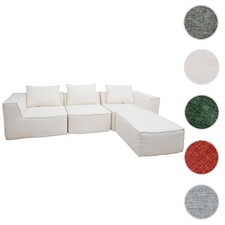 L-Sofa HWC-O54, Lounge-Couch mit Ottomane erweiterbar modular rechts/links Stoff