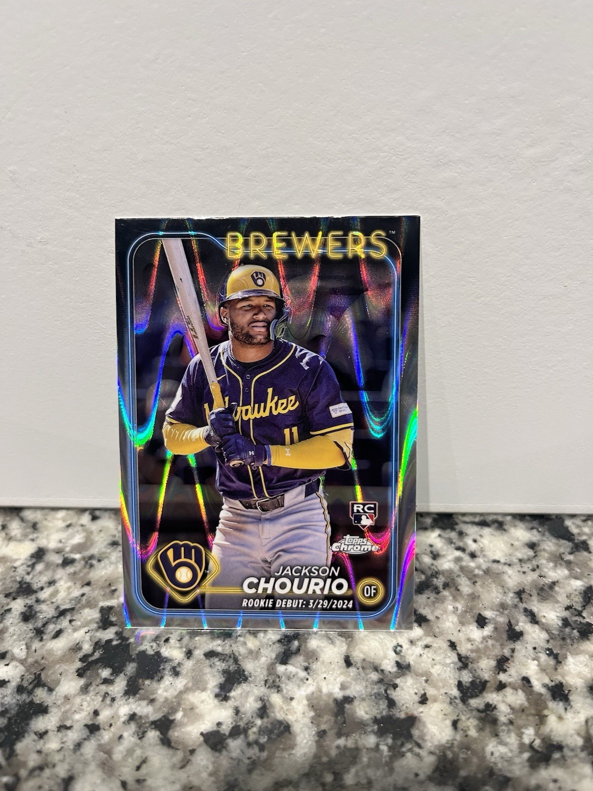 2024 Topps Chrome Jackson Chourio #161 RayWave Refractor (RC) Rookie Debut