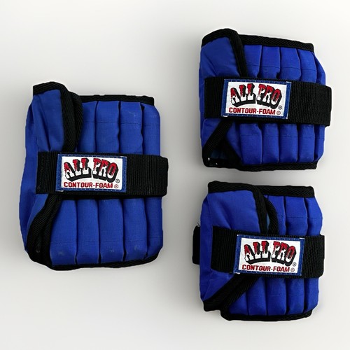 Pair of 2 All Pro 2.5lbs Adjustable Ankle Weights & 1 5lbs Ankle Weight - READ