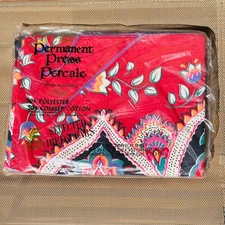VTG West Point Pepperell Permanent Press Percale TWIN Flat Sheet Floral Boho