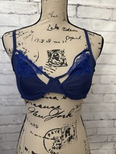 Adore Me Andy Unlined Bra 36B Demi Stappy Embroidered Underwire Sexy Neglige