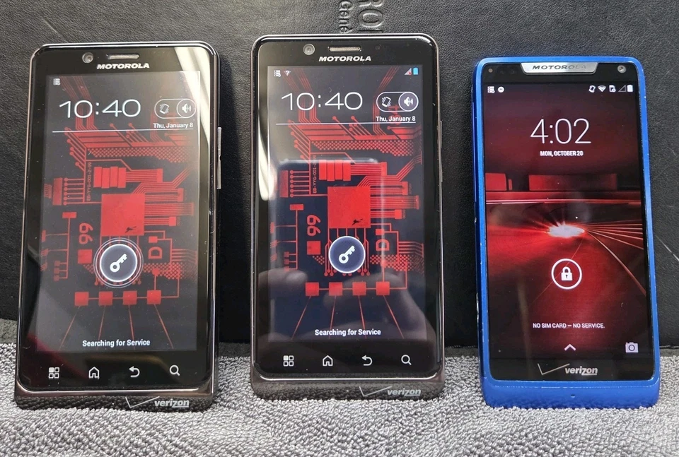 Motorola Droid Bionic X2 Black  (Verizon) RAZR M Blue Cell Phone 4G XT875  - Image 4 of 4