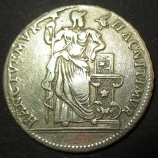 1756 Colonial DUTCH COLONY SILVER Quarter GULDEN Dollar Virgin of Holland Certif