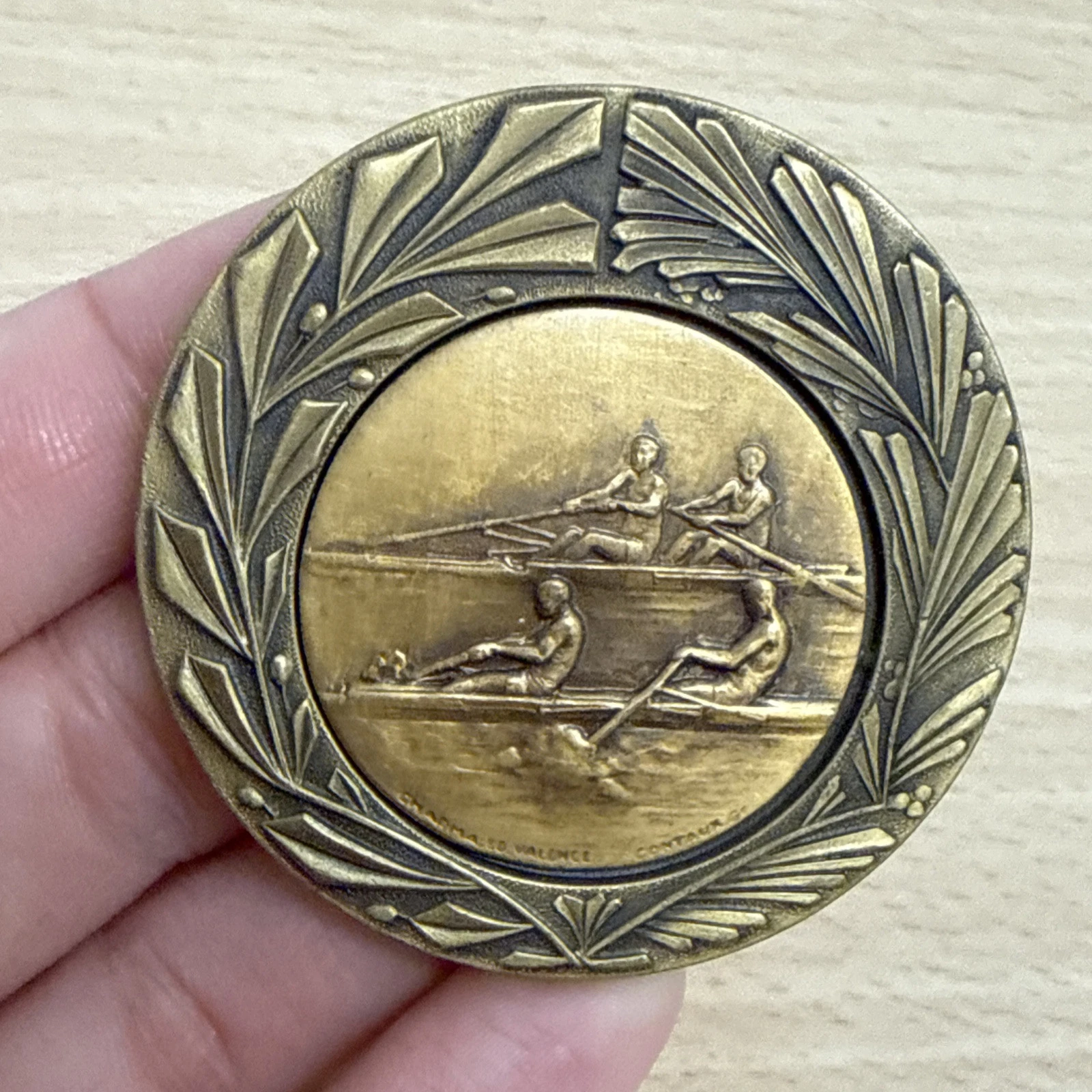 Médaille Sport Canoë Mantes 1981 Par Charma Ed Valence Contaux