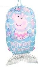 Girls Peppa Pig Drawstring Trainer Bag PE Swim Mermaid