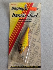 Vintage Jim Bagley's “Bass’n Shad” D92-DC9 Dark Crayfish on Chartreuse - NOS