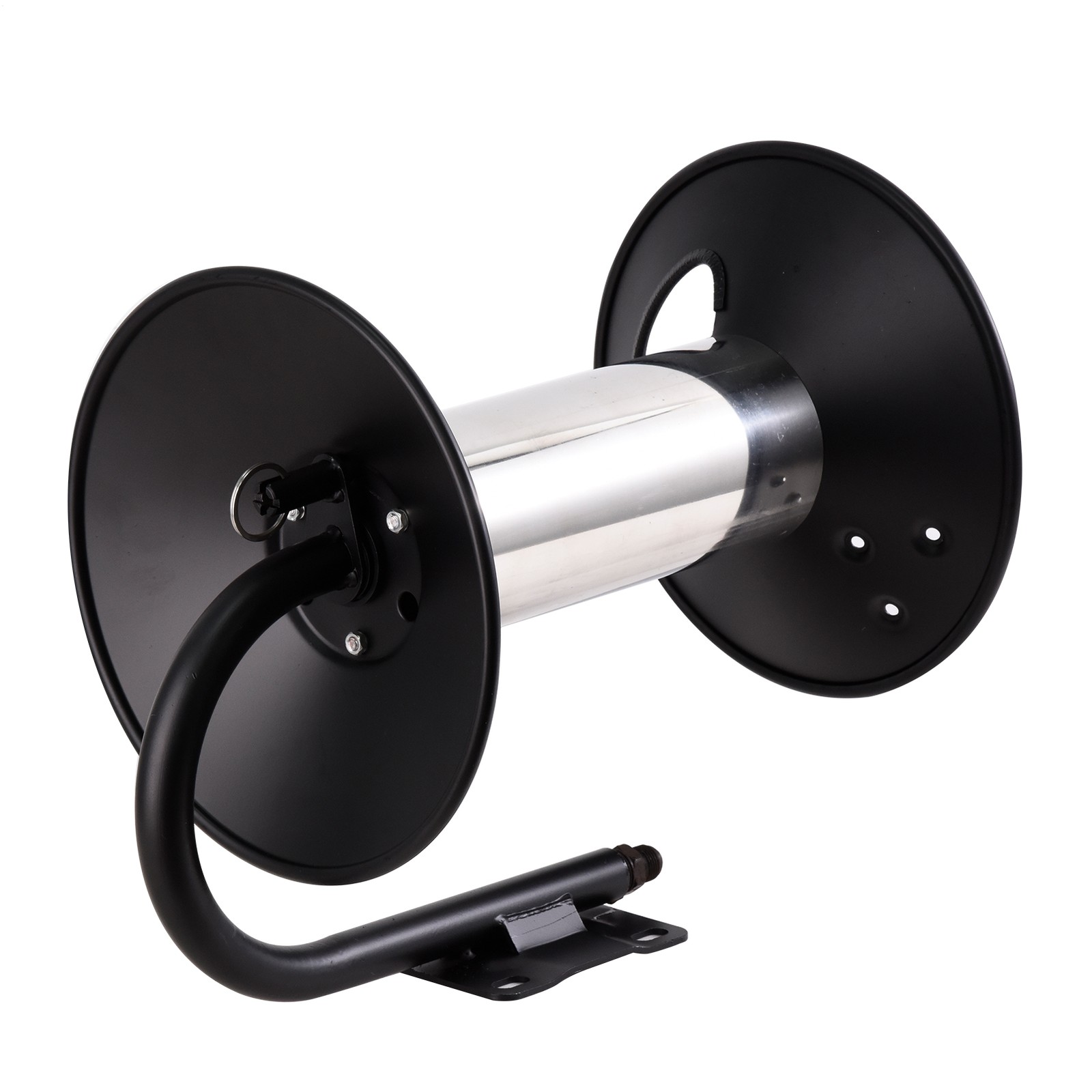 High Pressure Washer Hose Reel 100ft, Heavy Duty Steel Hose Reel, Manual Crank