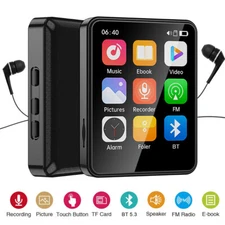 MP3 Music Player Bluetooth 5.3 HiFi HD MP4 Walkman Built-in Speaker Recorder FM