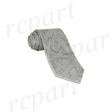 Lot of 10 men's Necktie only paisley pattern formal wedding party uniform Silver