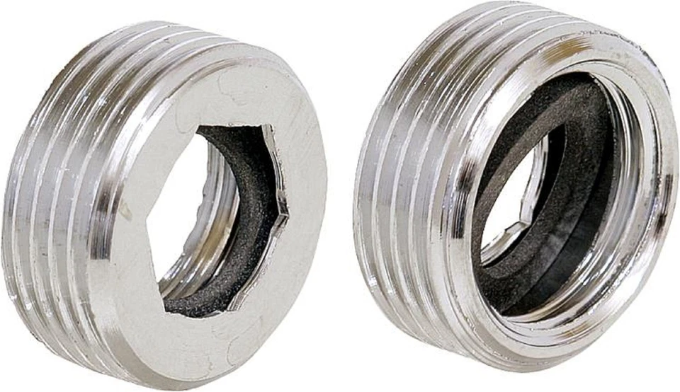 RÜSCHO-SCHOTENRÖHR Reduzierstück Messing verchromt IG 1/2 auf AG 3/4 Euroreduzi