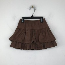 Hanna Andersson Girl's 110 Mini Skort Brown Solid Ruffle Tiered Pull On CS26