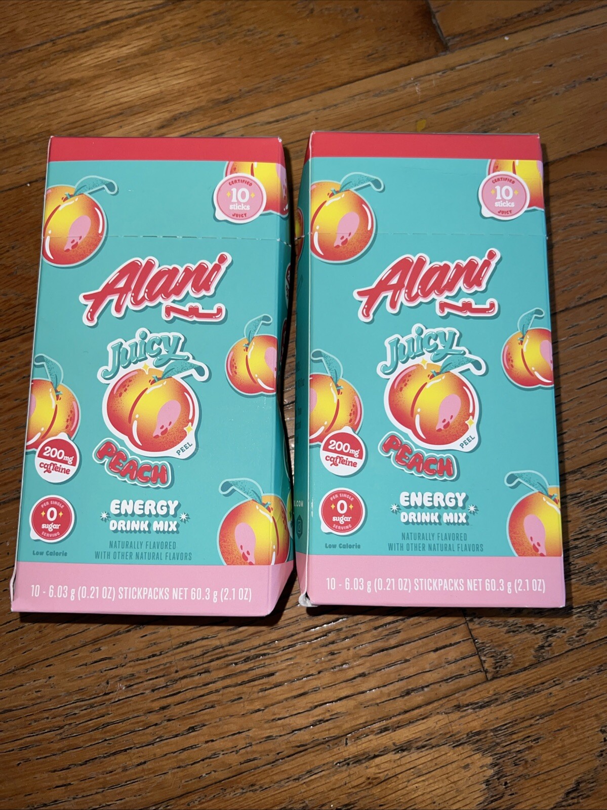 2X Alani Nu Energy Sticks Drink Mix Peach,  10 ea 20 Total Exp 6&7/2025