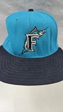 Vintage Florida Marlins Hat Snapback Cap Mens Teal MLB Baseball Embroidered Logo