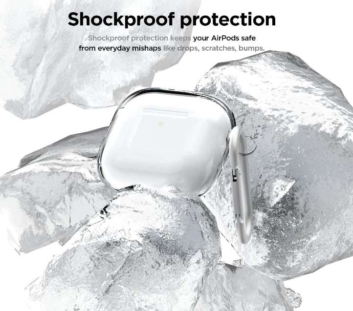 Funda transparente para AirPods 4 amarillamiento reducido, carga inalámbrica, resistente a golpes Foto 2 de 4