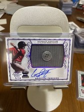 /10 SP BUTTON 2020 Leaf Trinity Geraldo Perdomo Patch Auto Purple Diamondbacks