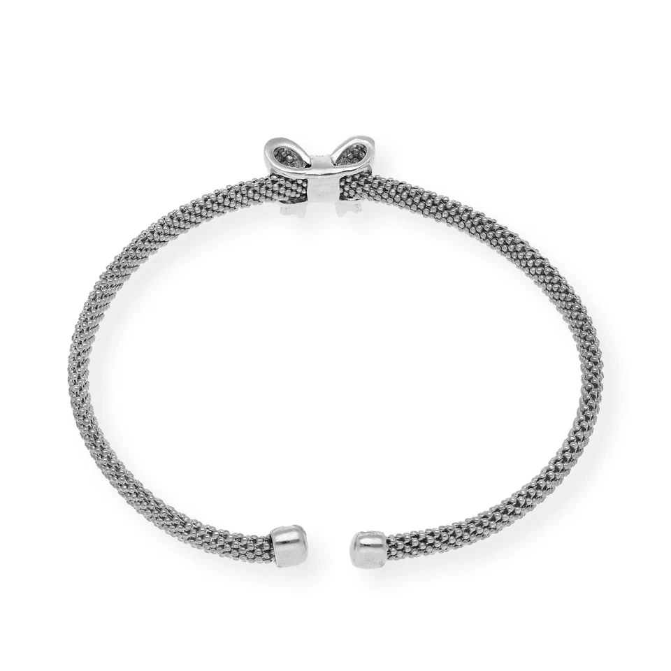 Brazalete Mujer Plata de Ley 925 Circonitas Lazo Nuevo a Estrenar  - Imagen 4 de 4