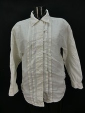 Gr.38 Trachtenbluse Hess Frackmann weiß Leinen Edelweiß Stickerei Bluse TB3069