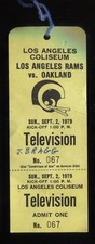 Tom Flores Head Coaching Debut HOF - TV Ticket 9/2 1979 Oakland Raiders