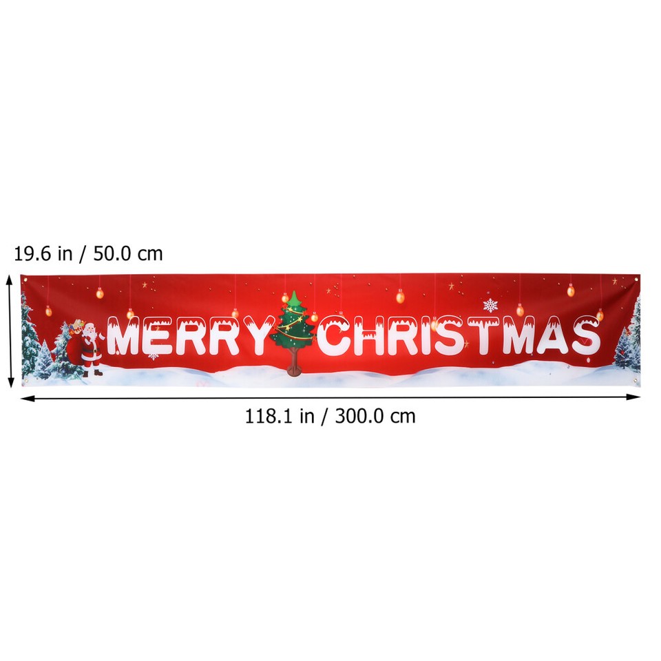 Merry Christmas Garland Outdoor Hanging Decor Colorful Banner eBay