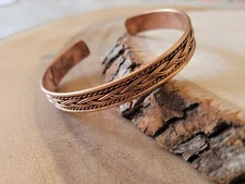 Pure Solid Copper Bracelet Braided Arthritis Pain Therapy Healing Cuff