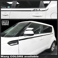 For KIA SOUL 2008-2019 Side Thin Accent Sport Stripes Decals (Choose Color)