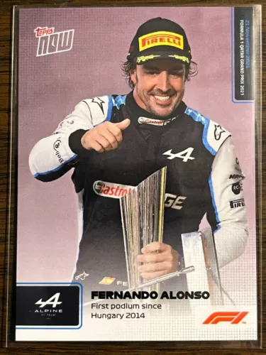 2021 Topps Now F1 Formula One #75 Fernando Alonso Alpine F1 Team