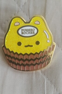 NEU Purrero Rocher Metall Glitzer Hart Emaille Pin Anstecker