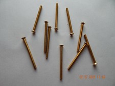 BRASS FLAT HEAD SLOTTED MACHINE SCREWS 10/32 x 2 1/2" 10 PCS. NEW