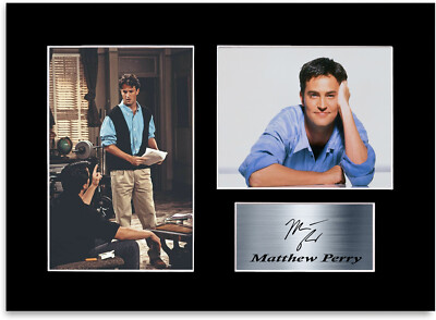 Matthew Perry Chandler Bing Friends Poster signiert Fotoanzeige Halterung A4 Geschenk