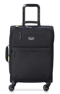 DELSEY PARIS Maubert 2.0 4 Double Rolls Expandable Cabin Trolley 55 Black