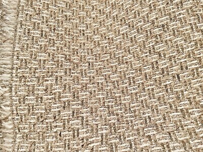 HOLLY HUNT Woven Boucle natural grey warm white metallic thread texture 3+ yards