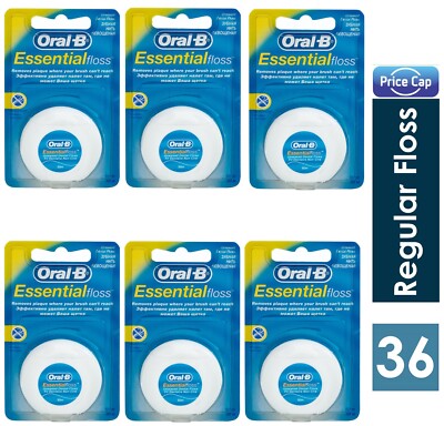 36 x Oral B Floss Essential Regular Floss | Zahnseide ungewachst
