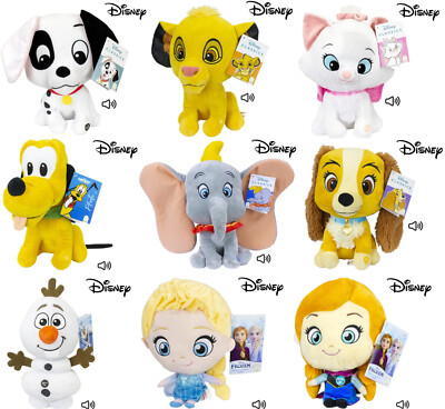 Disney Plüschtier mit Sound ca. 28 cm Dumbo Simba Marie Pluto Patch Frozen Olaf