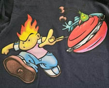 Vintage 90s JNCO Long Sleeve Flameboy T Shirt Yo-Yo Skate Streetwear Size Large