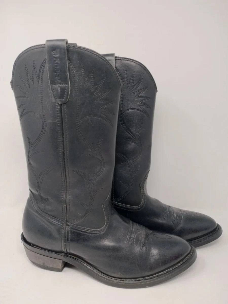 Knapp Neolite Vibram Soles 7.5 EE Cowboy Boots Black Made in USA